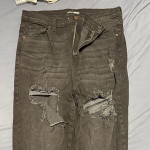 Fashion Nova Charcoal Distressed jeans